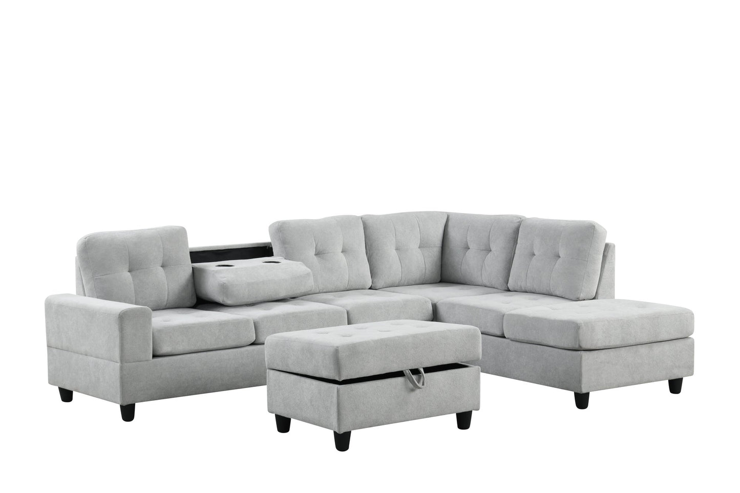 41Heights Reversible Sectional + Ottoman