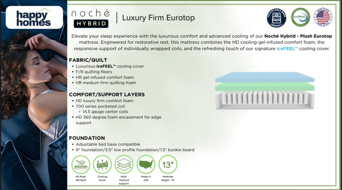 NOCHE LUXURY FIRM 13" HYBRID - Full, Queen, King
