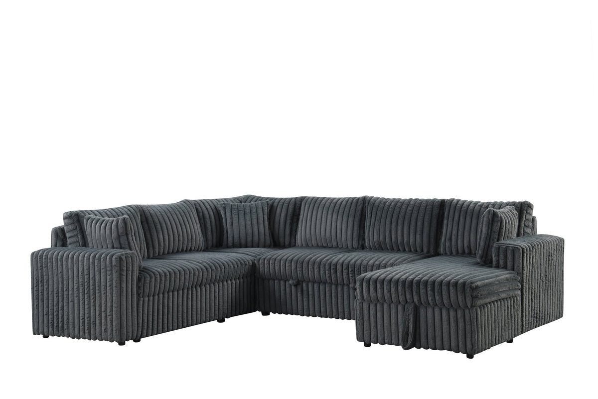 Forever Charcoal Sectional With Pull-Out Bed