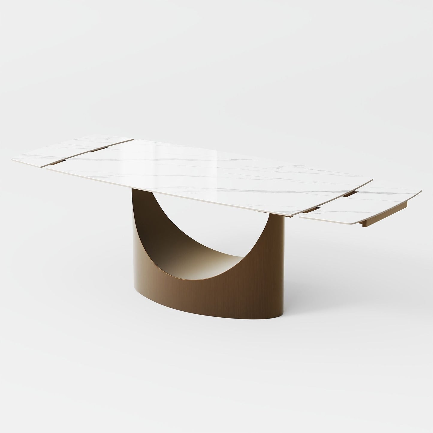 Aman 71"-95" Table (Glossy White)