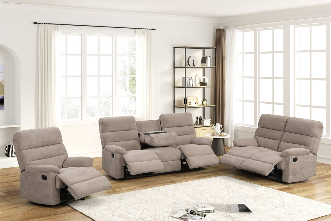 Albert21 - 3PC Reclining Set (Performance Fabric) and Ashley T652-8 Cocktail Table