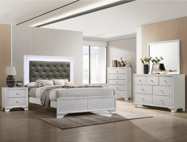 SETB4310 LYSSA FROST 5PC KING BEDROM SET