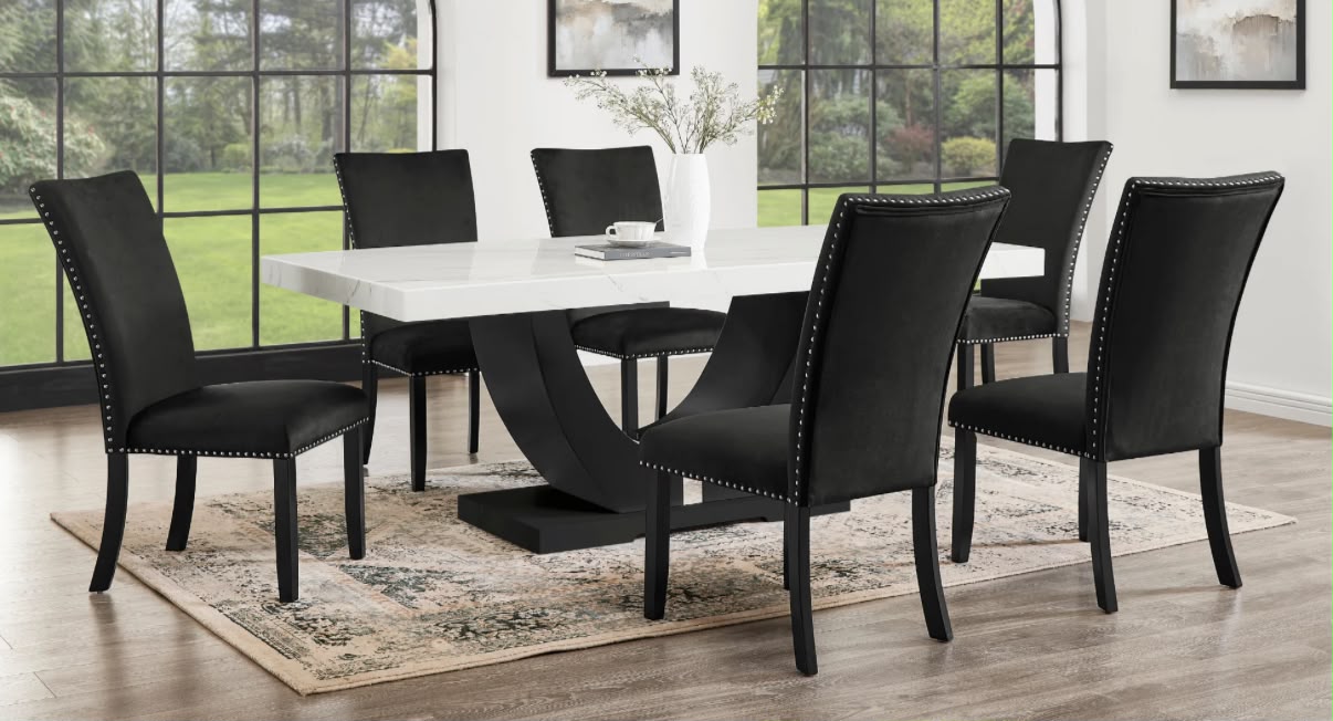 D180 Larry (Black) Dinning Set
T200 tv stand negra con tubos gris 
S2025 Innova (Black) 3pcs Reclinables