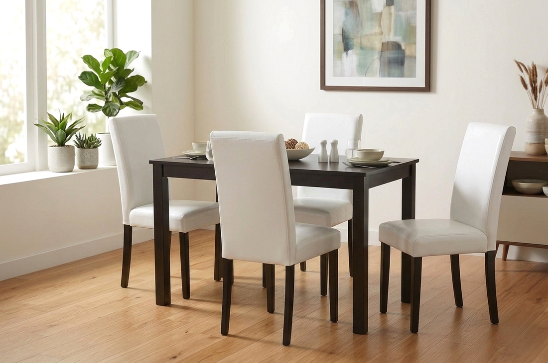D700 White - Table + 4 Chairs
Rocket White PU Reversible Sectional