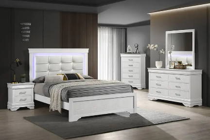 ARYA BEDROOM SET WHITE 5pc Queen