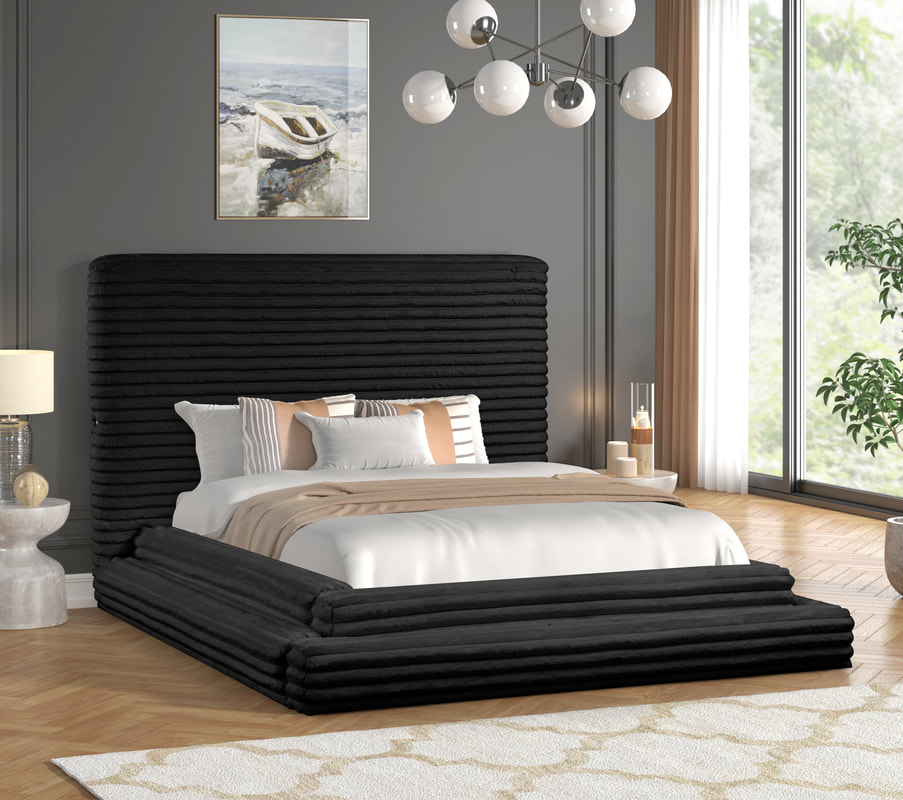 Mariah queen bed frame black, SH903 sectional black , 2x queen mattress gold 9 inch