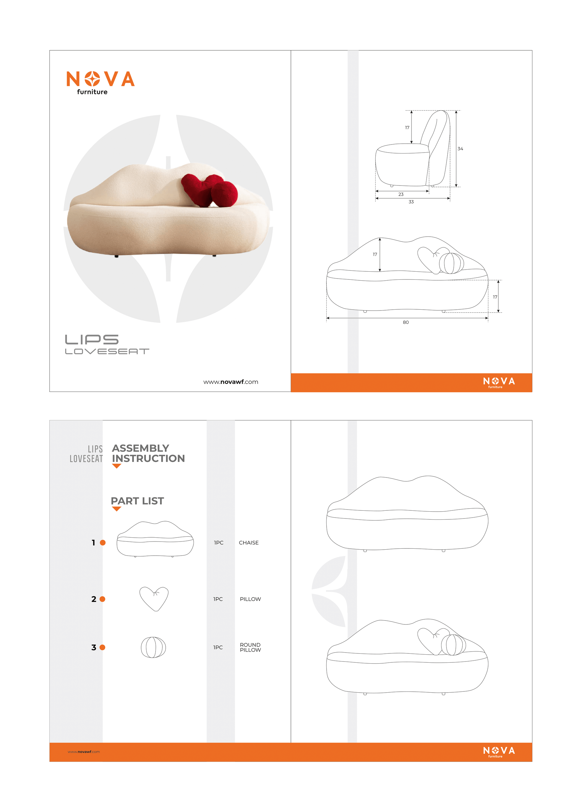 Lips Red Velvet Loveseat 81"