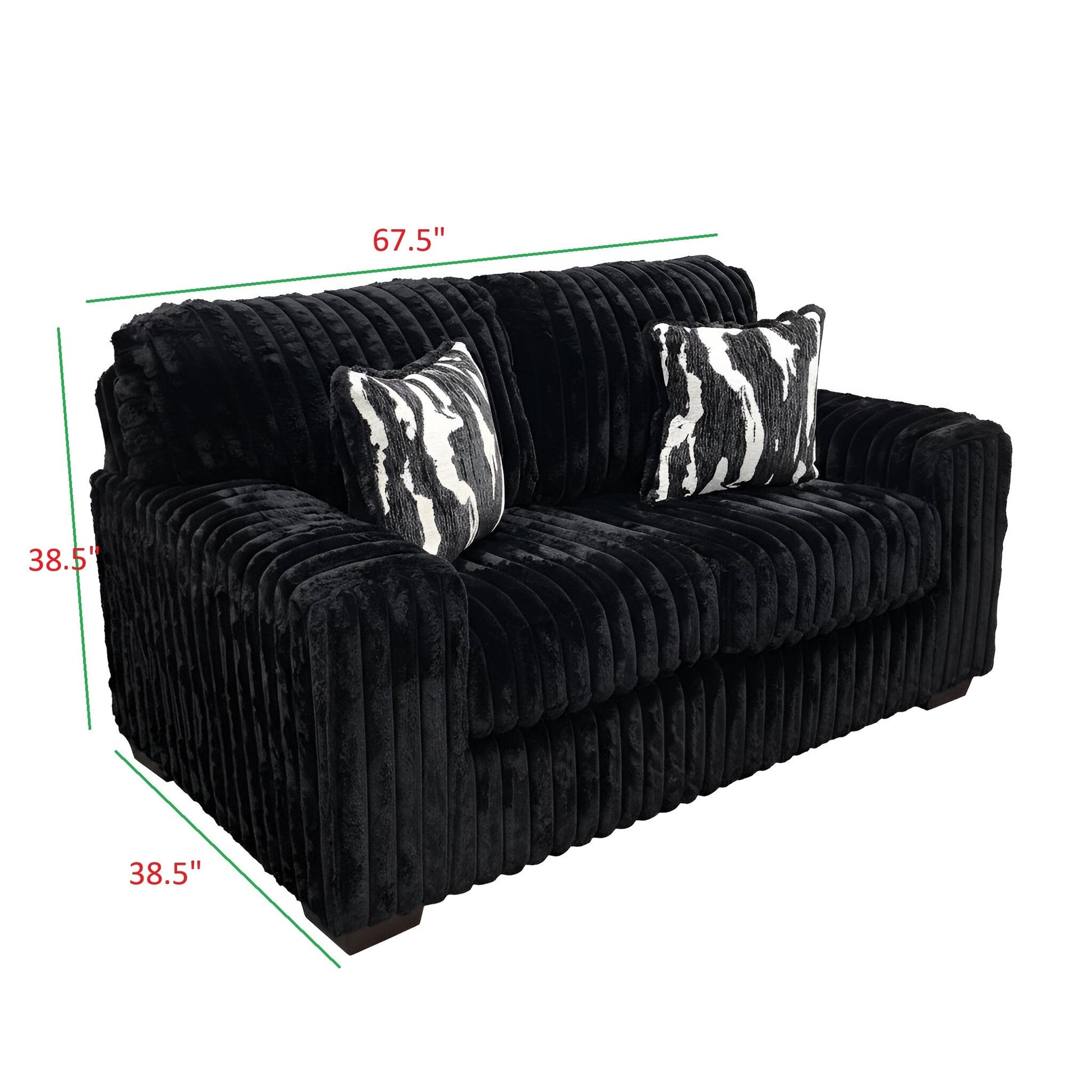 S319 Sofa and Loveseat (Black)