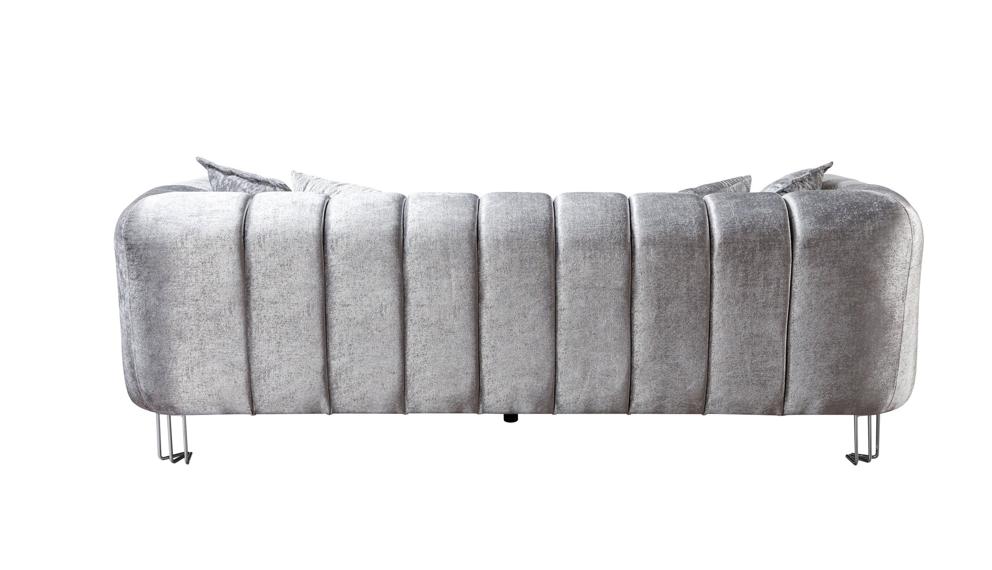 Santana Silver Velvet Sofa