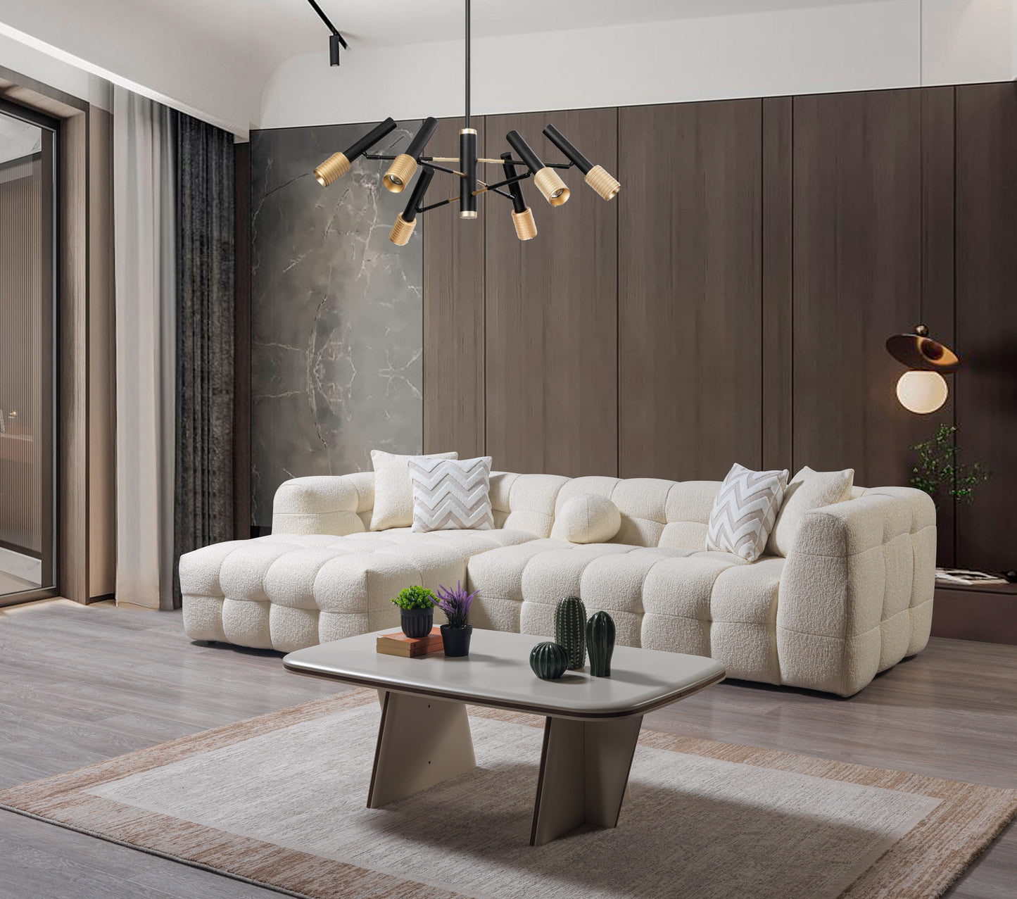 Ivy Ivory Boucle LAF 110" Sectional