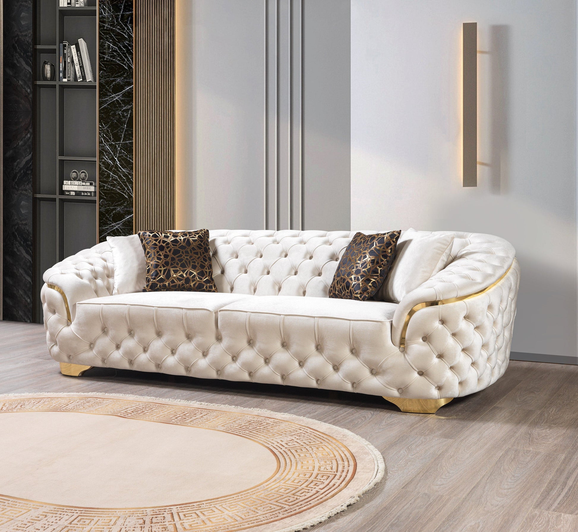 Lupino Ivory Velvet Sofa 98" & Loveseat 79"
