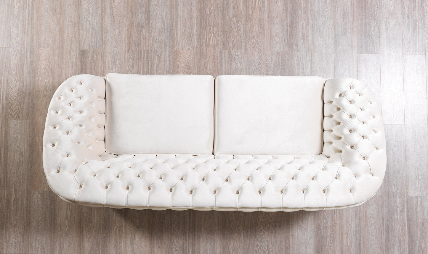 Lupino Ivory Velvet Sofa 98" & Loveseat 79"