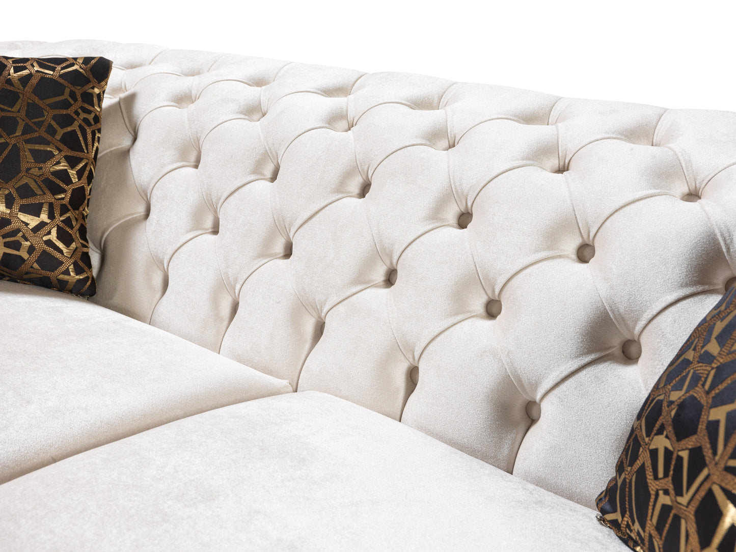 Lupino Ivory Velvet Sofa 98" & Loveseat 79"