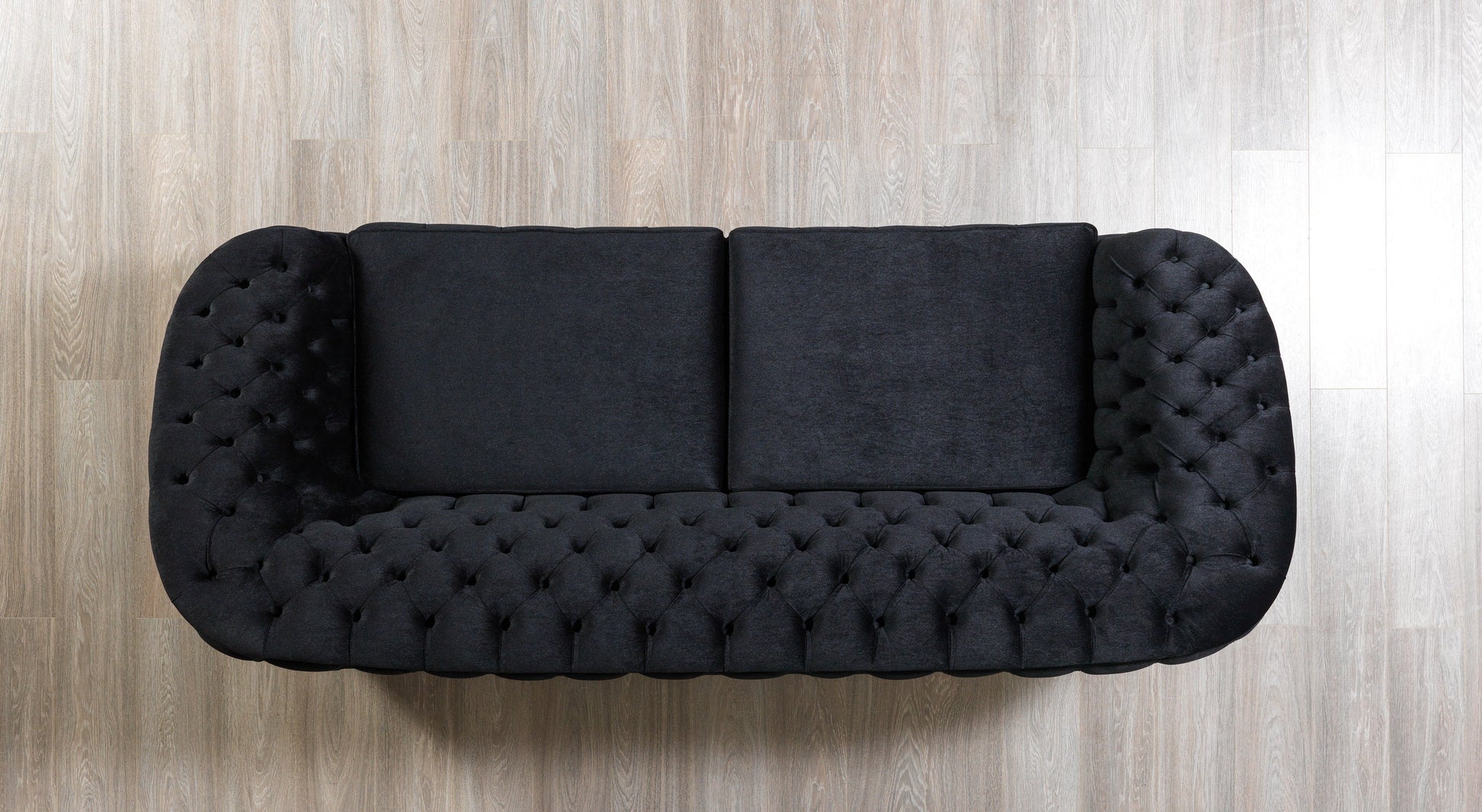 Lupino Black Velvet Sofa 98" & Loveseat 79"