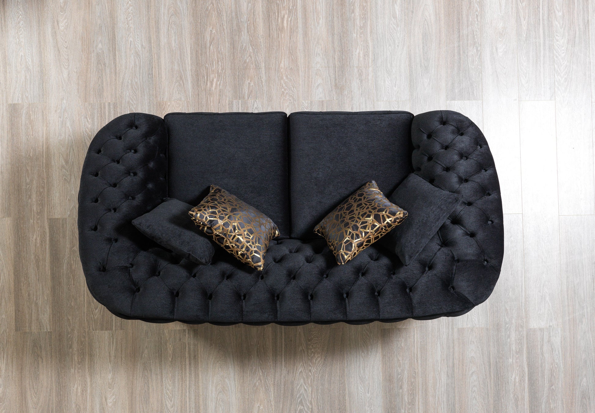 Lupino Black Velvet Sofa 98" & Loveseat 79"