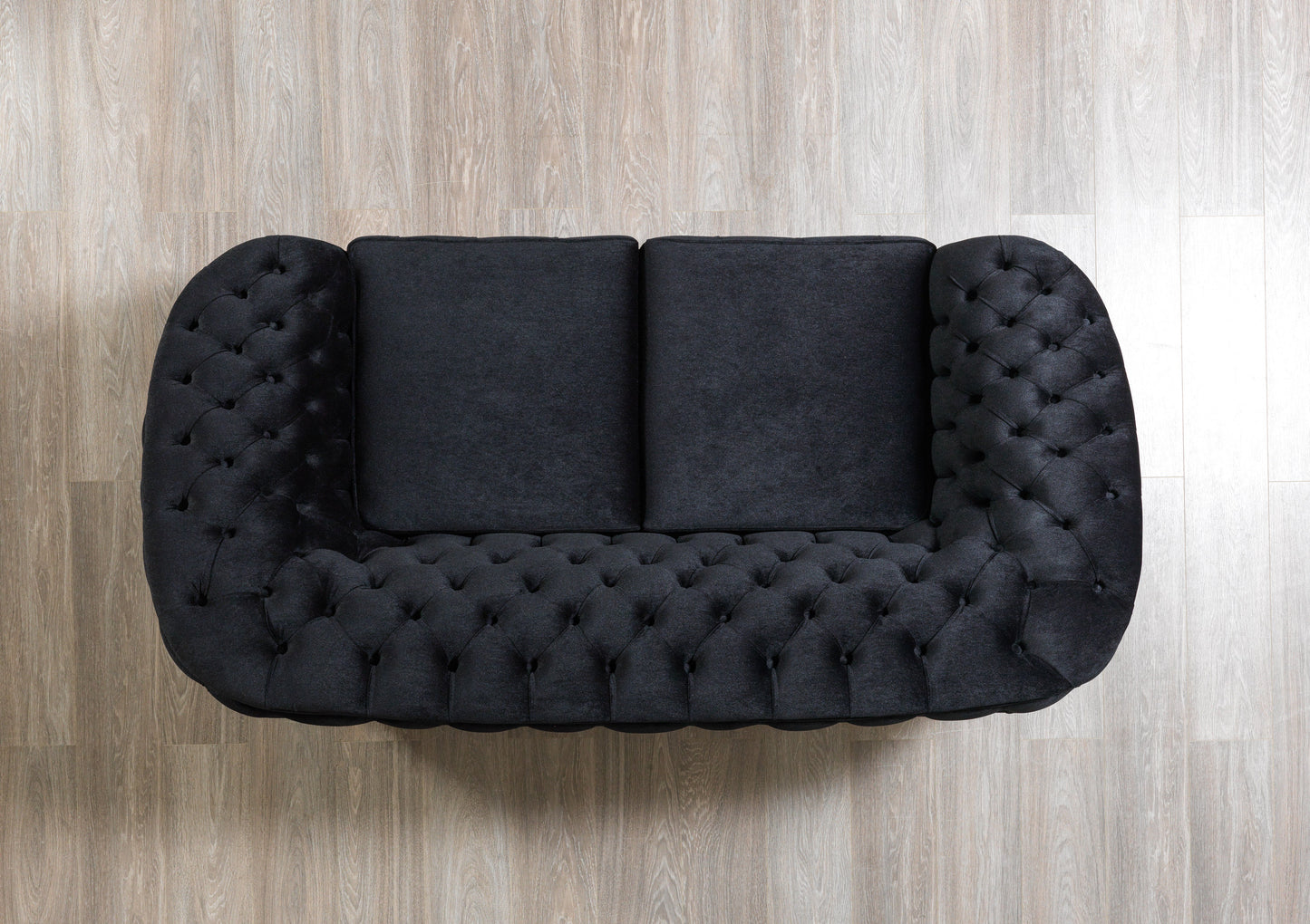 Lupino Black Velvet Sofa 98" & Loveseat 79"