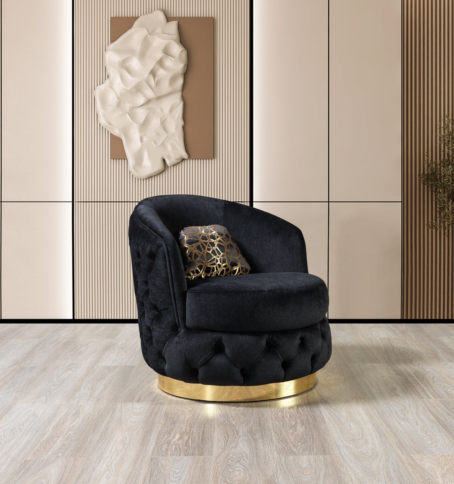 Lupino Black Velvet Sofa 98" & Loveseat 79"