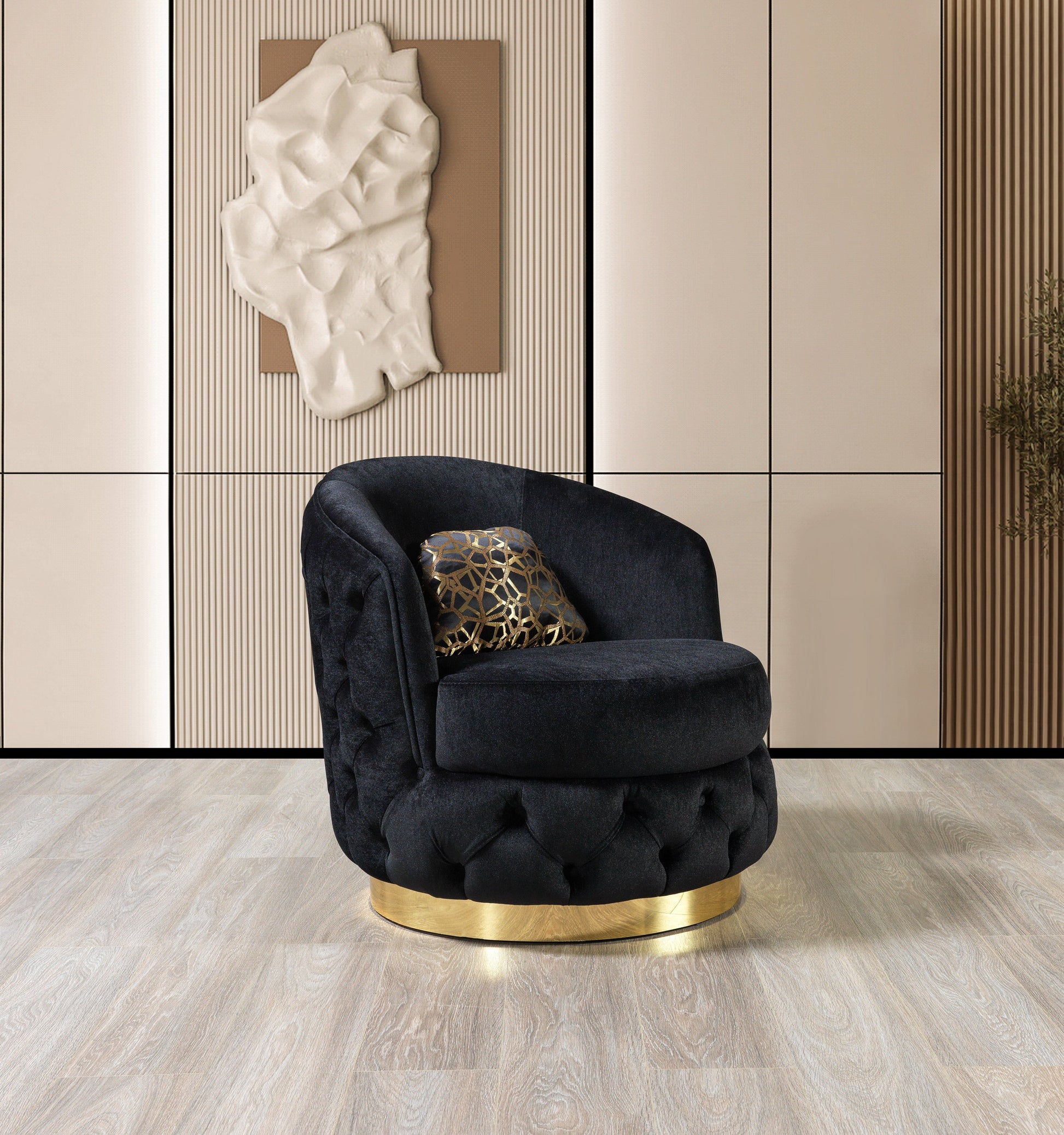 Lupino Black Velvet Sofa 98" & Loveseat 79"