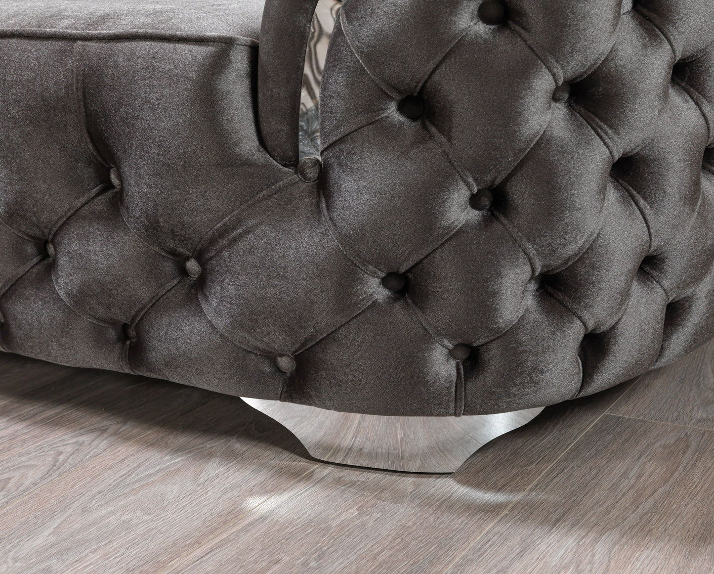 Lupino Gray Velvet Sofa 98" & Loveseat 79"