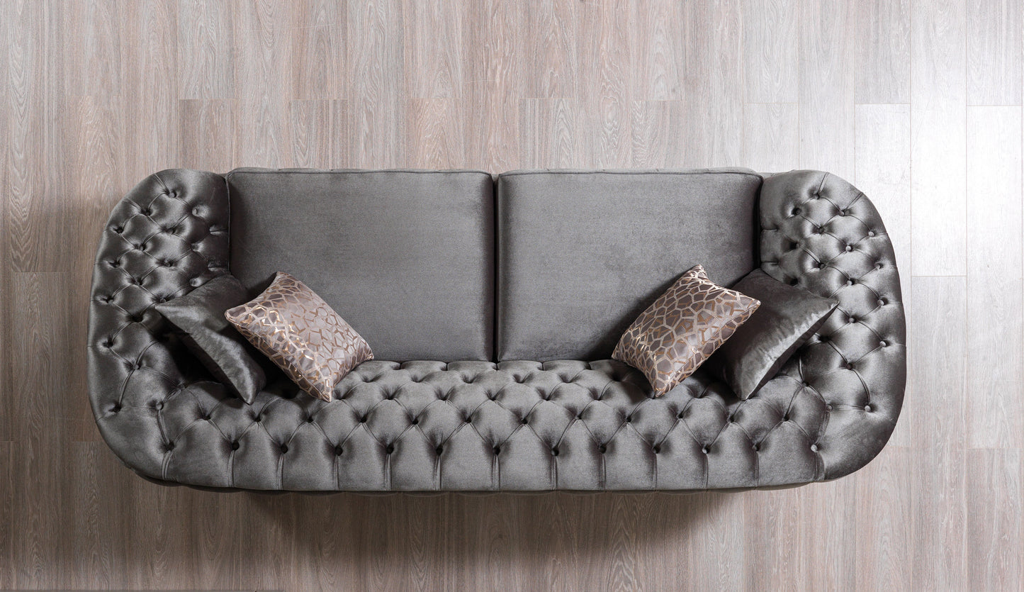 Lupino Gray Velvet Sofa 98" & Loveseat 79"