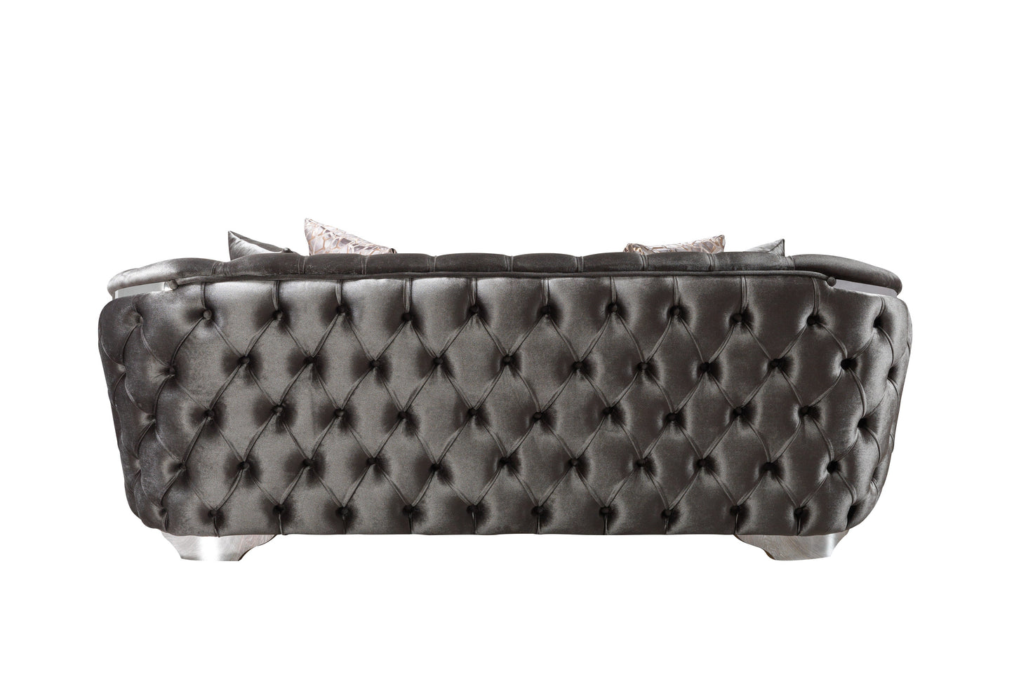 Lupino Gray Velvet Loveseat 79"