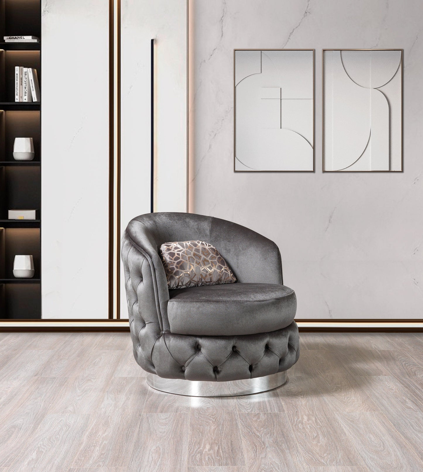 Lupino Gray Velvet Sofa 98" & Loveseat 79"