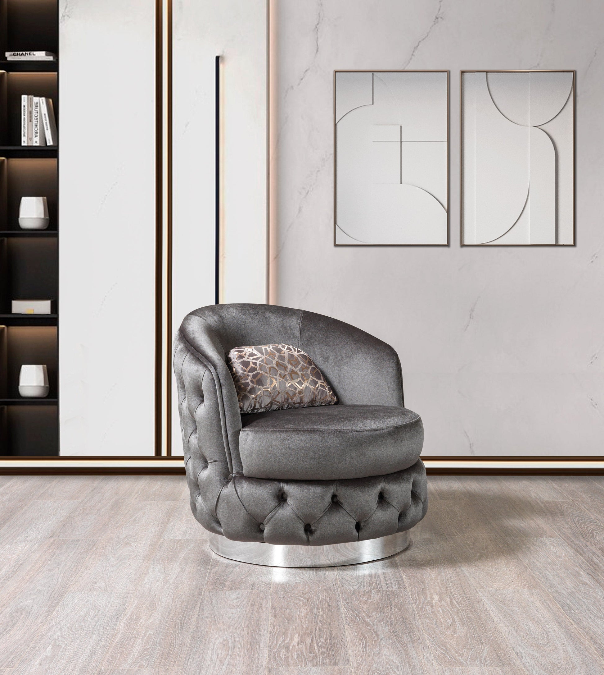 Lupino Gray Velvet Sofa 98" & Loveseat 79"