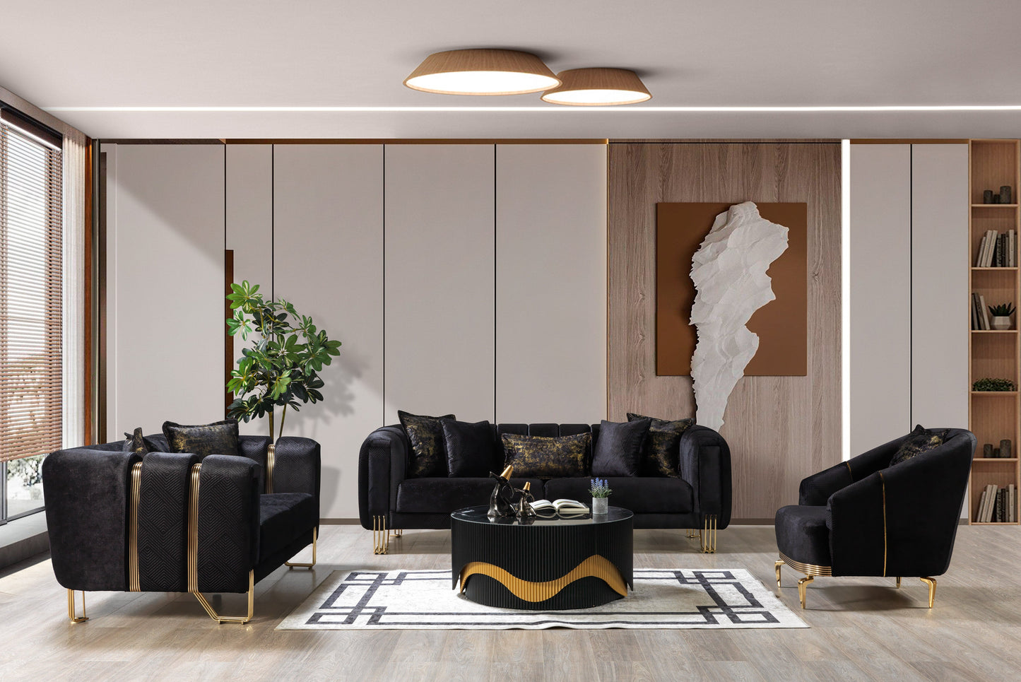 Santana Black Velvet Chair