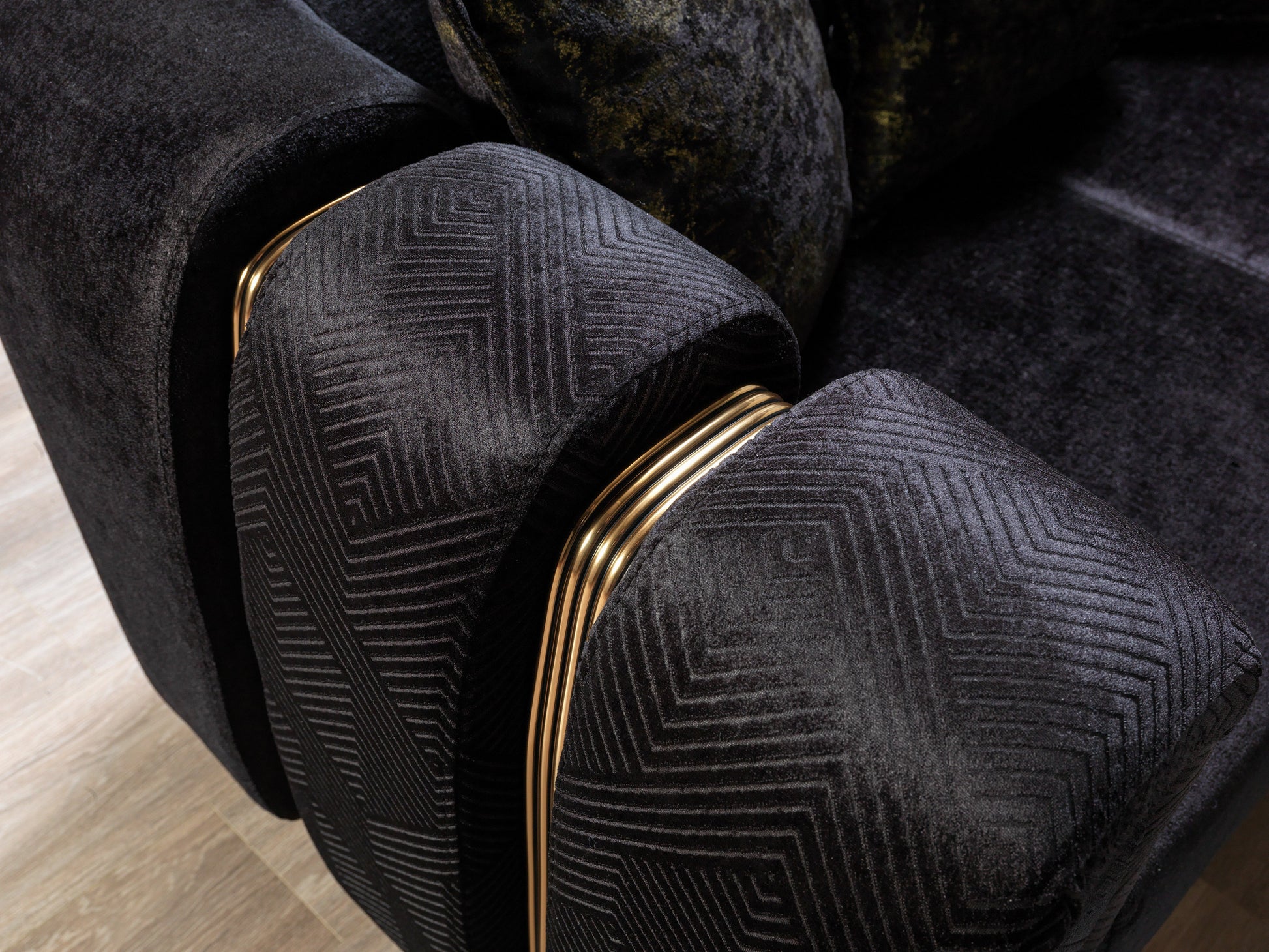Santana Black Velvet Sofa