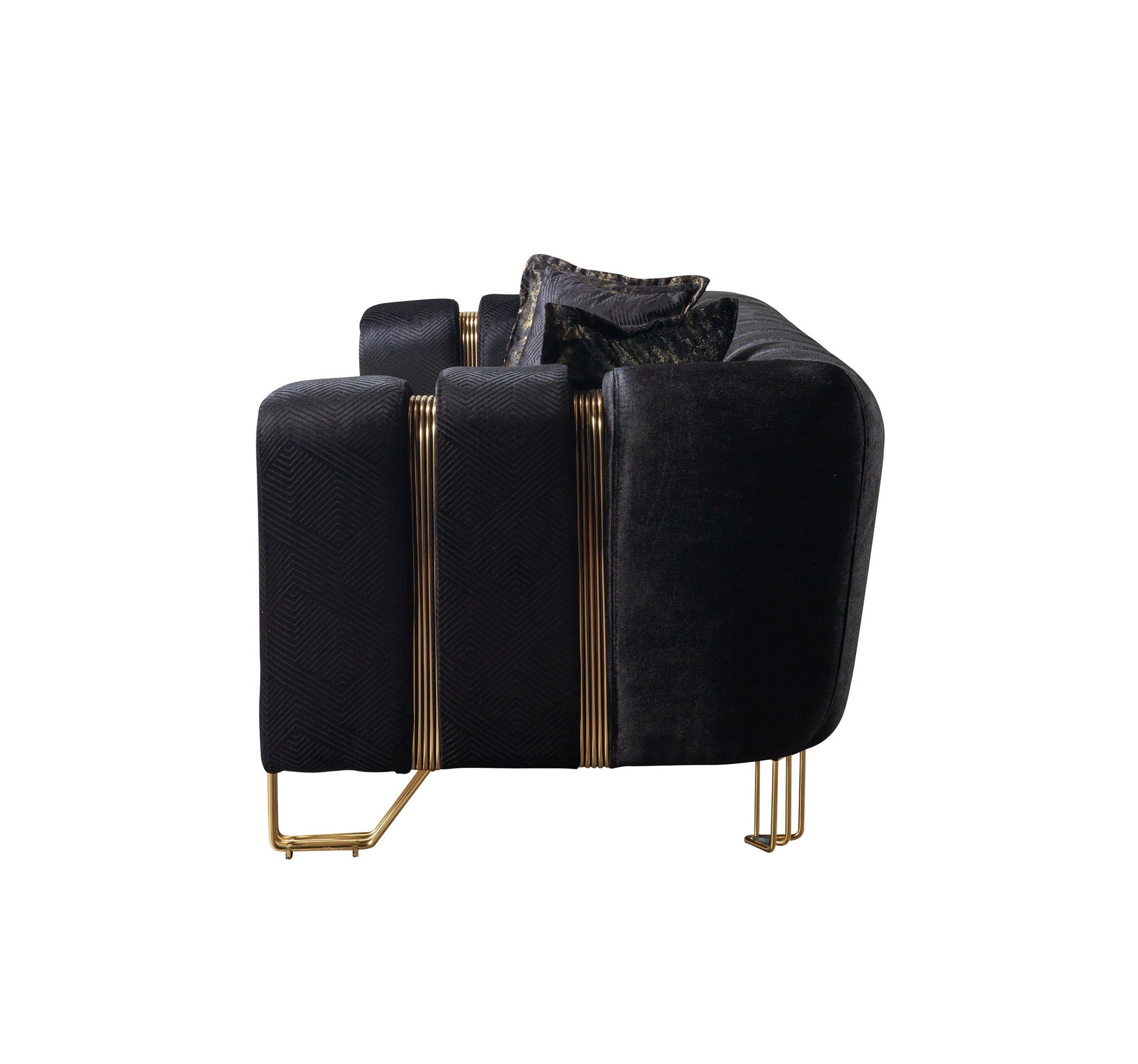 Santana Black Velvet Loveseat