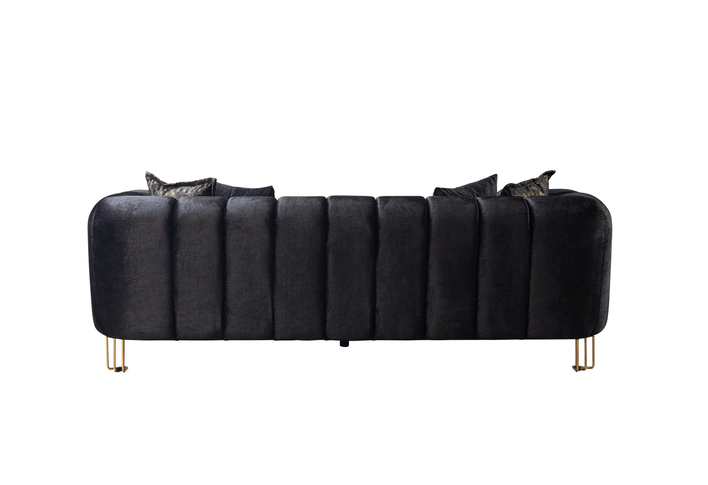 Santana Black Velvet Sofa