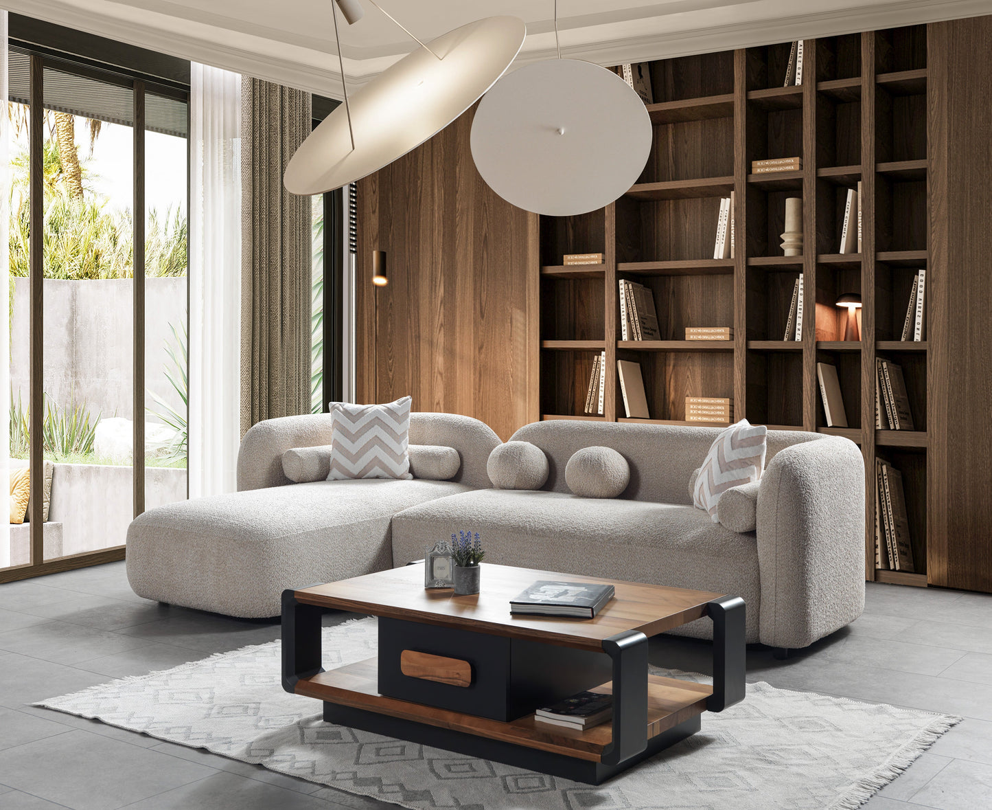 Liva Sand Boucle LAF 110" Sectional