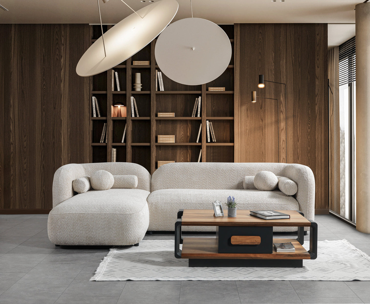 Liva Sand Boucle LAF 110" Sectional