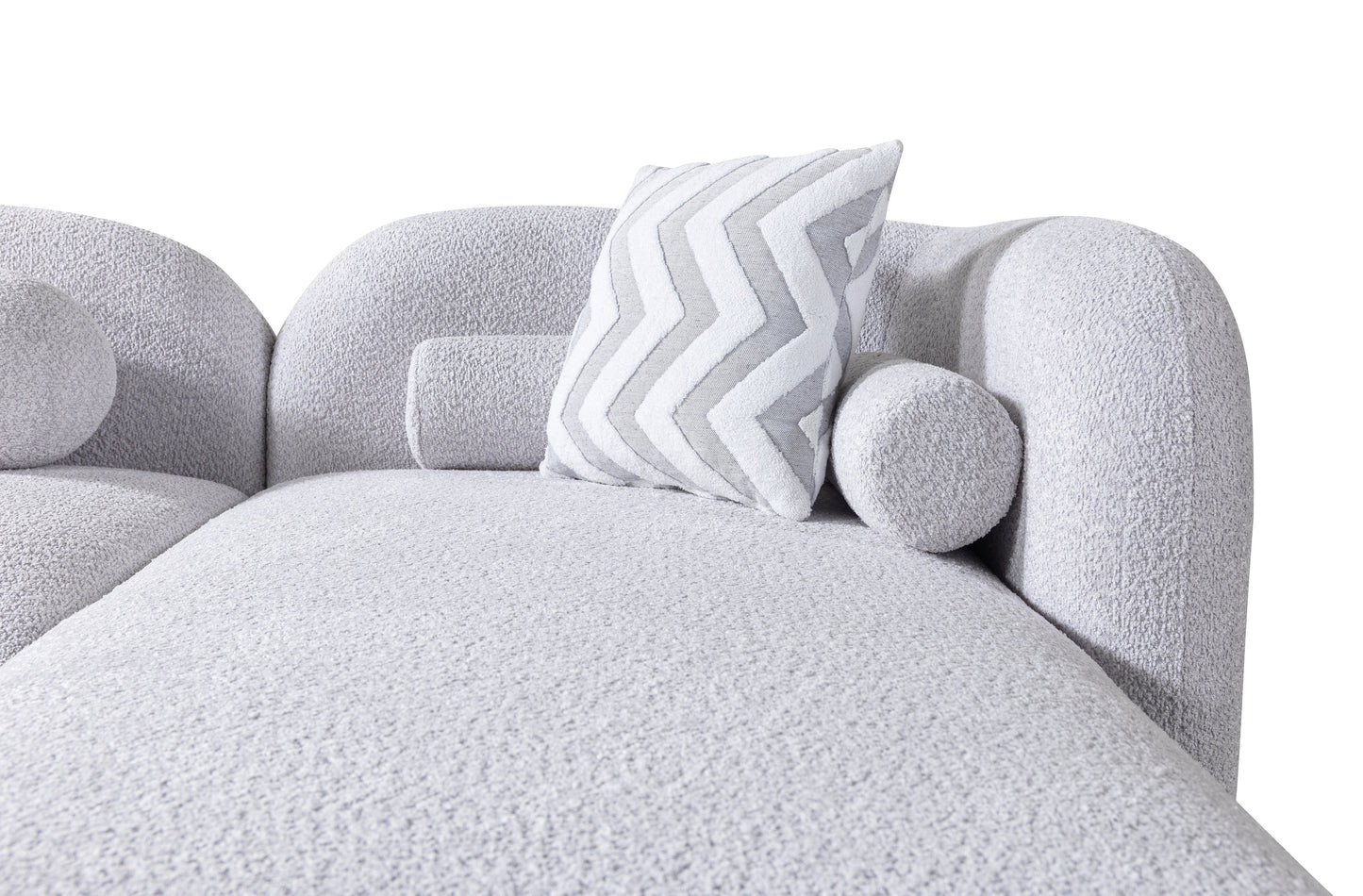 Liva Gray Boucle RAF 110" Sectional