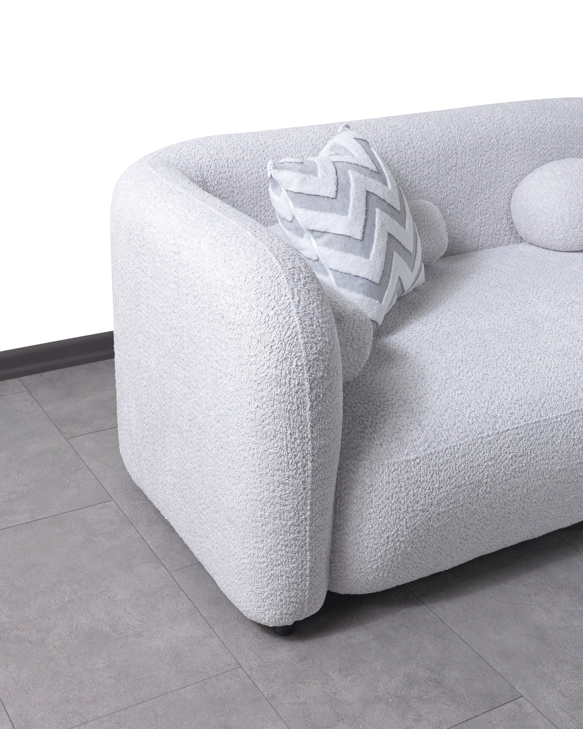 Liva Gray Boucle RAF 110" Sectional