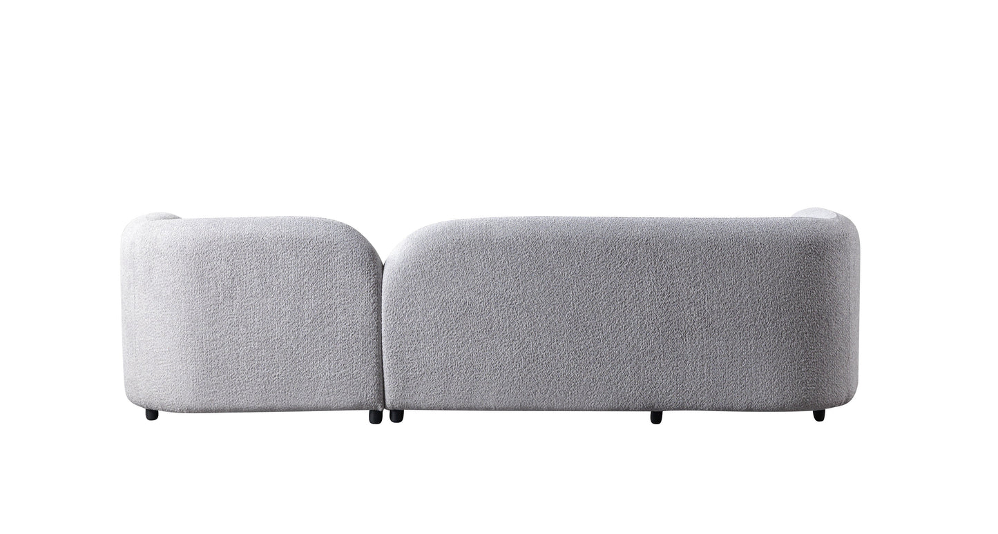 Liva Gray Boucle RAF 110" Sectional