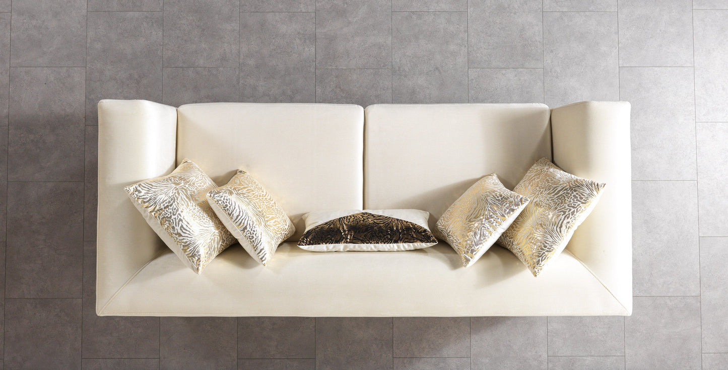 Anica Ivory Velvet Sofa 92" & Loveseat 76"