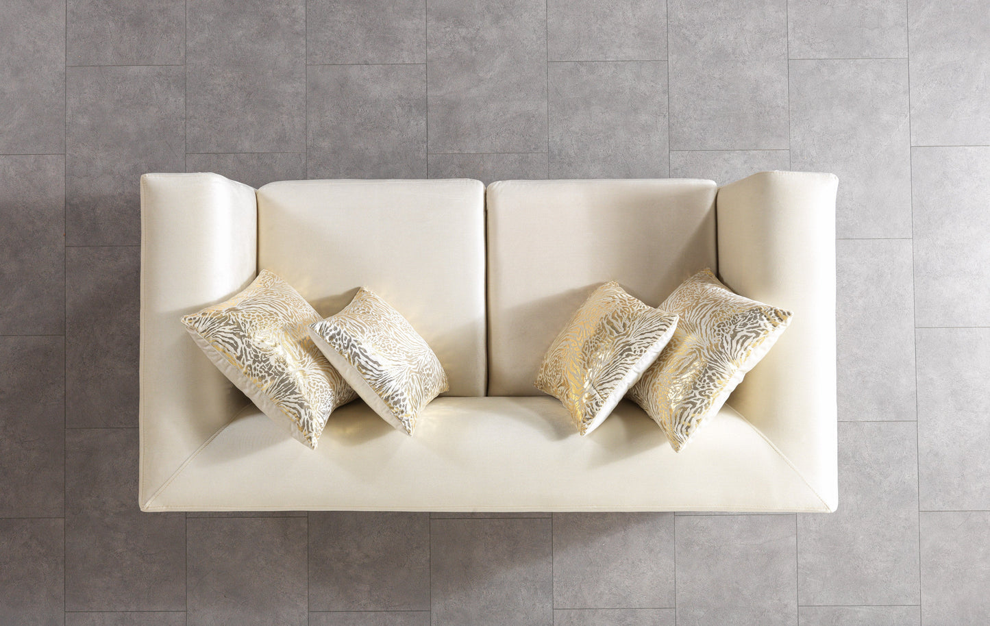 Anica Ivory Velvet Sofa 92" & Loveseat 76"