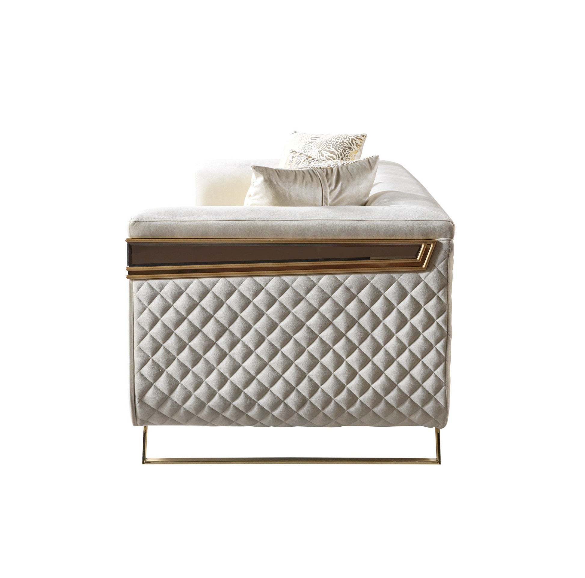 Anica Ivory Velvet Sofa 92" & Loveseat 76"