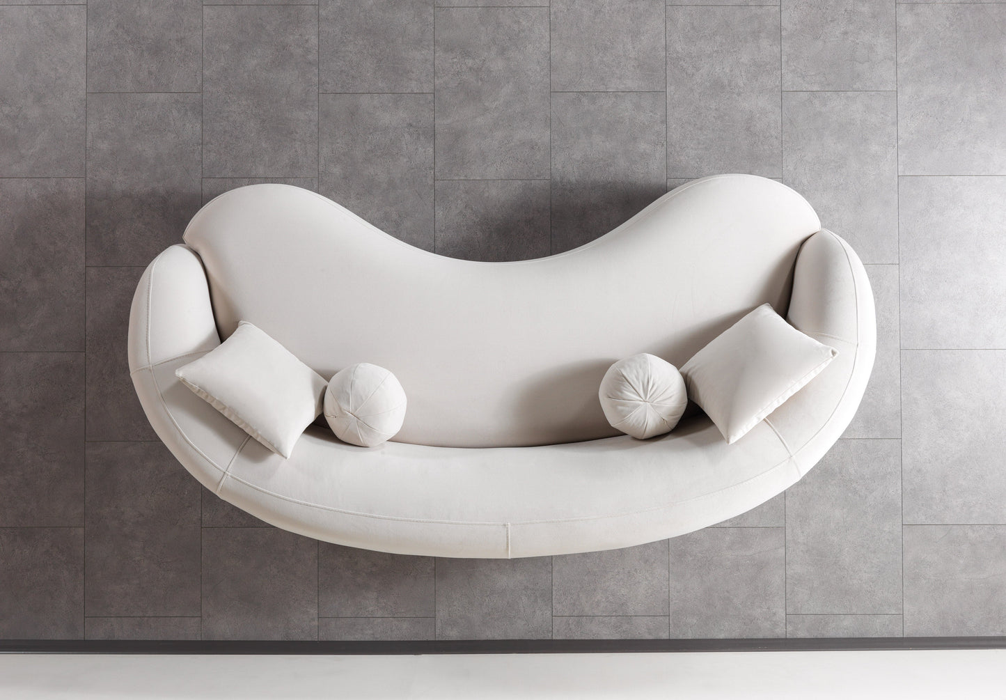 Bonita Ivory Velvet Sofa 91"