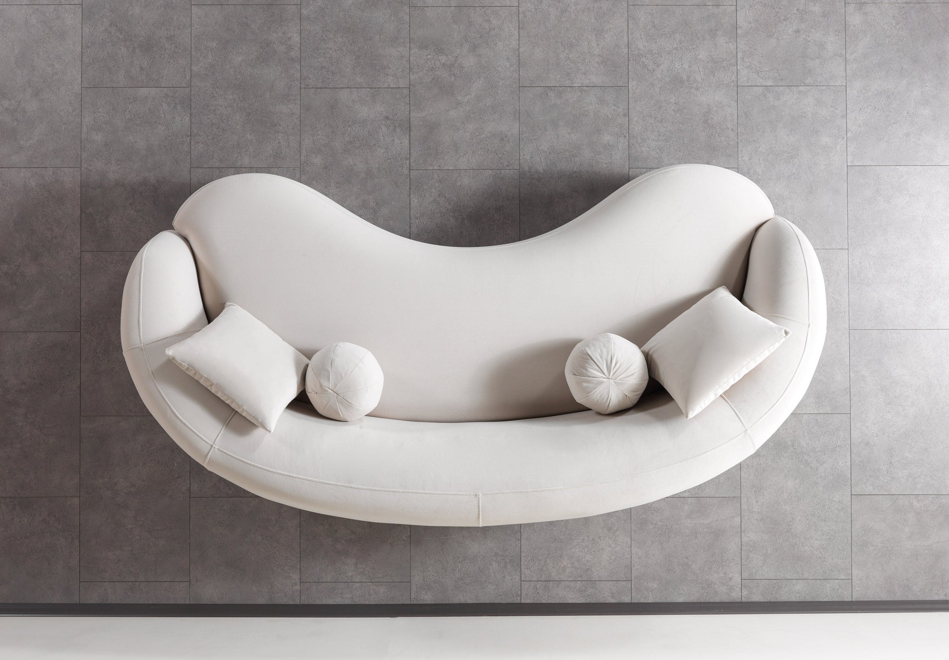 Bonita Ivory Velvet Sofa 91"