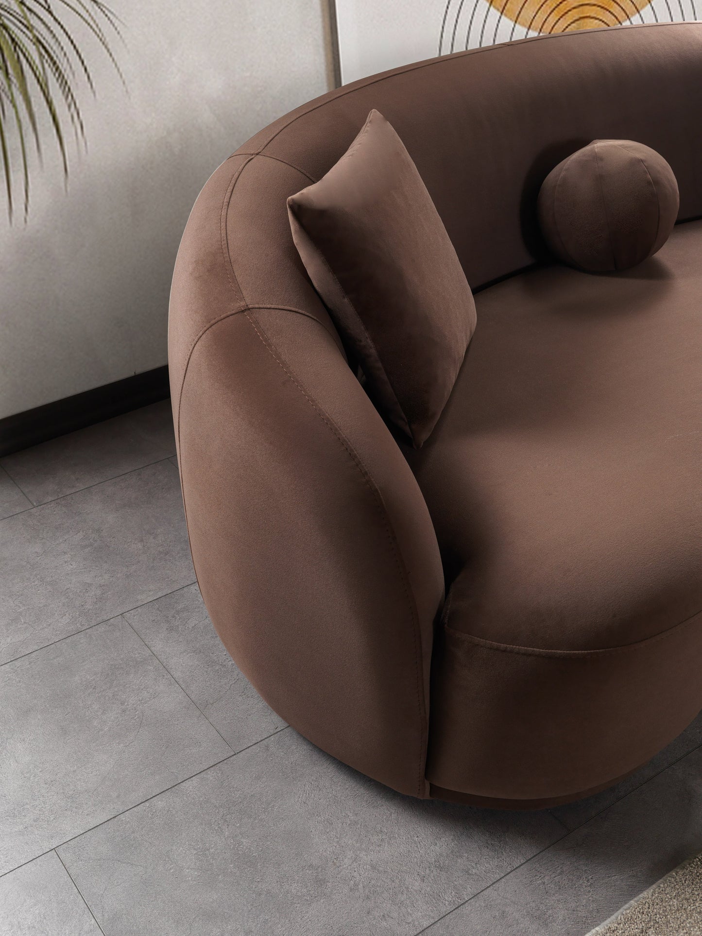 Bonita Coffee Velvet Sofa 91" & Loveseat 81"