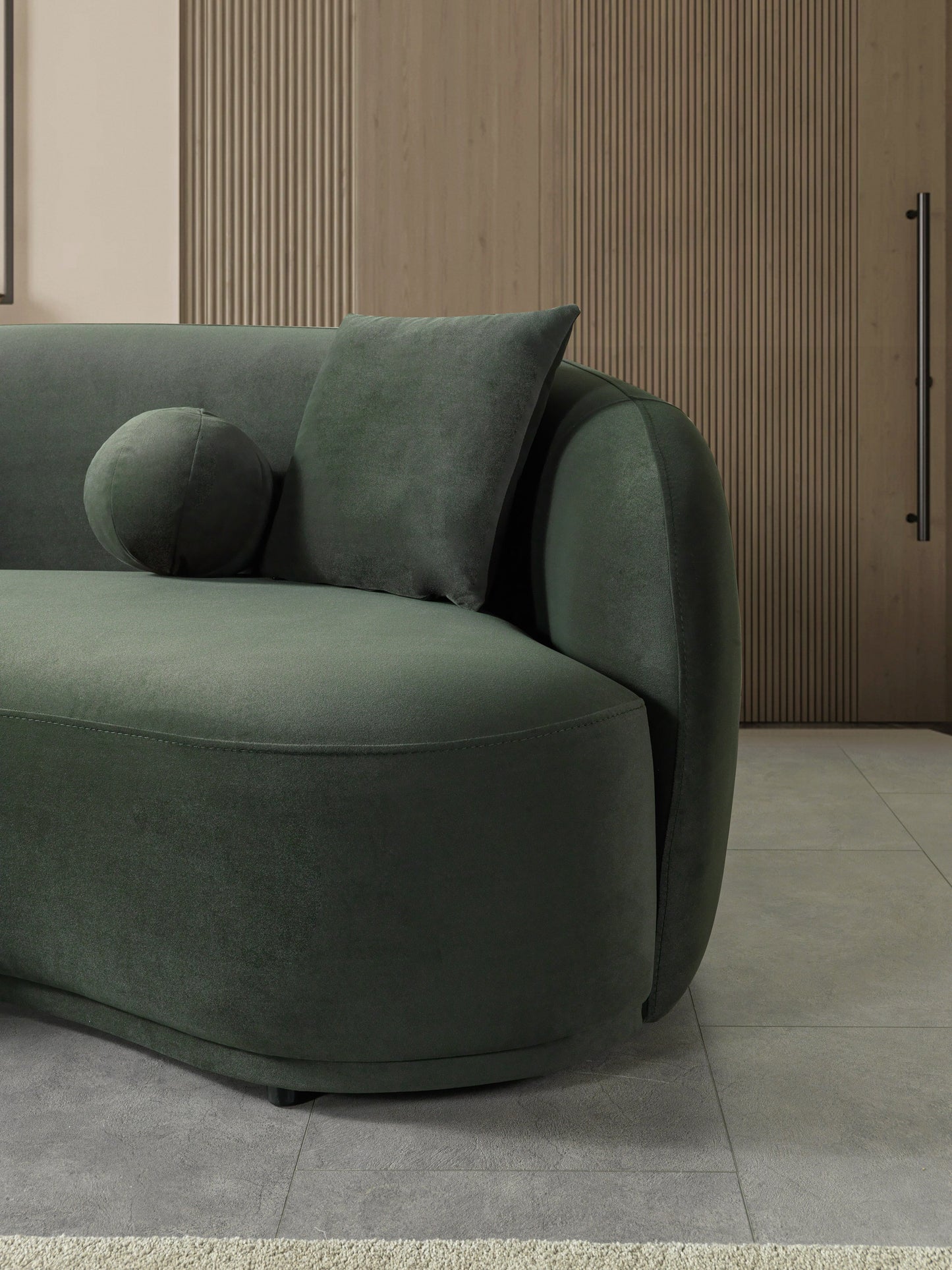 Bonita Green Velvet Loveseat 81"