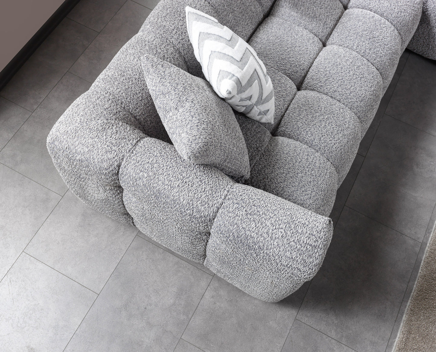 Ivy Gray Boucle RAF 110" Sectional