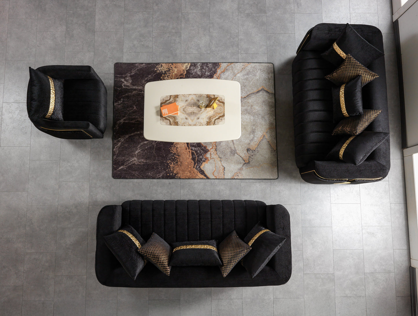 Carlina Black Velvet Chair