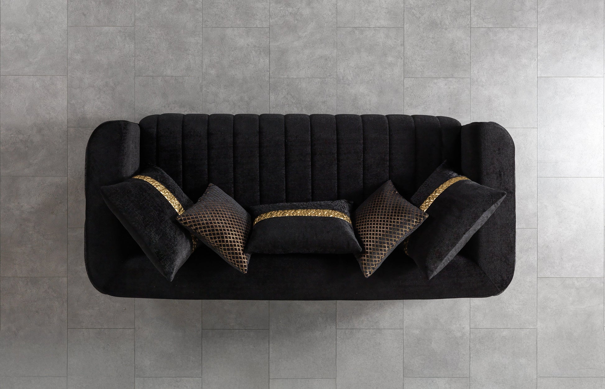 Carlina Black Velvet Sofa & Loveseat