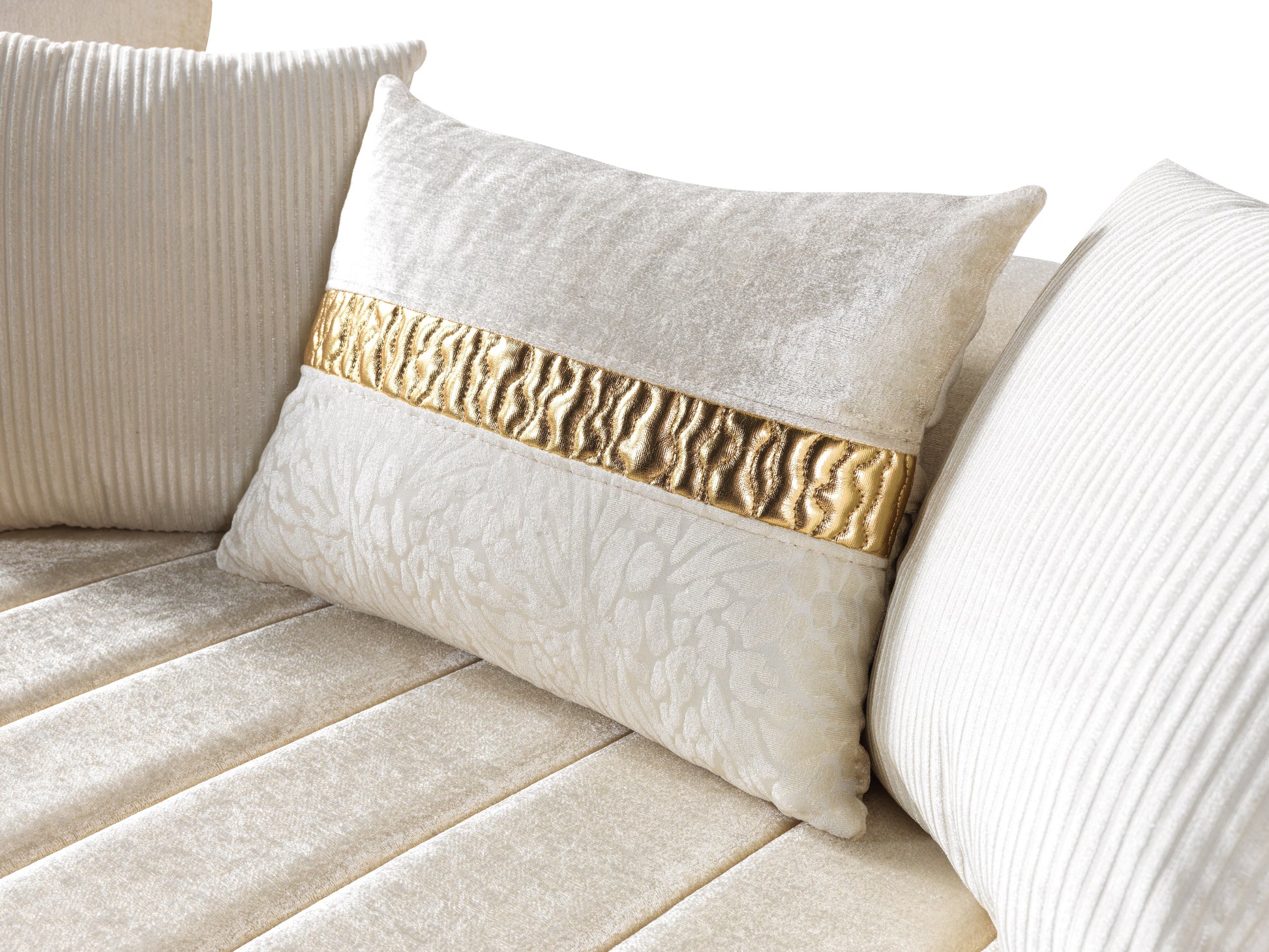 Carlina Ivory Velvet Sofa & Loveseat