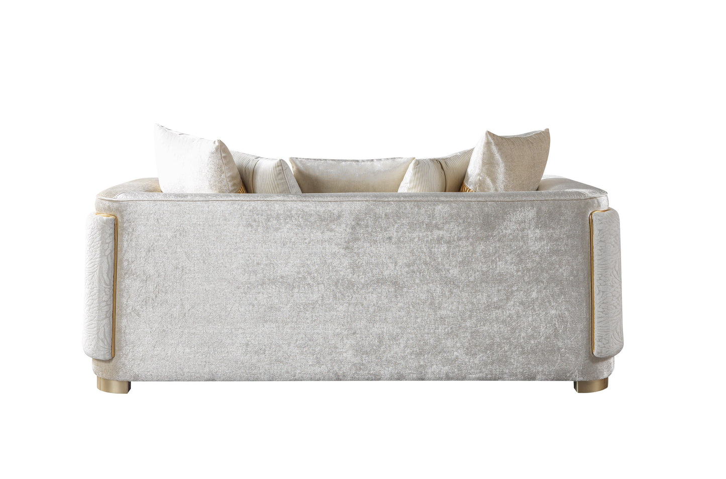 Carlina Ivory Velvet Loveseat 77"