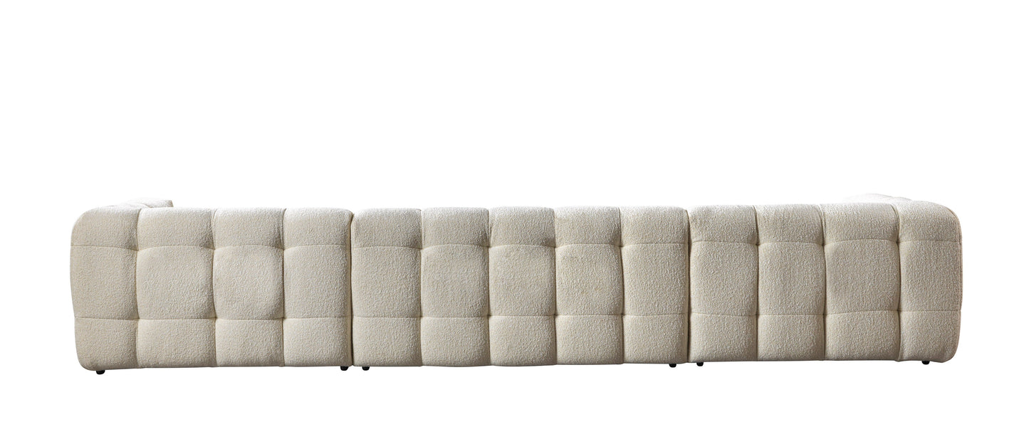 Ivy Ivory Boucle Double Chaise 146" Sectional