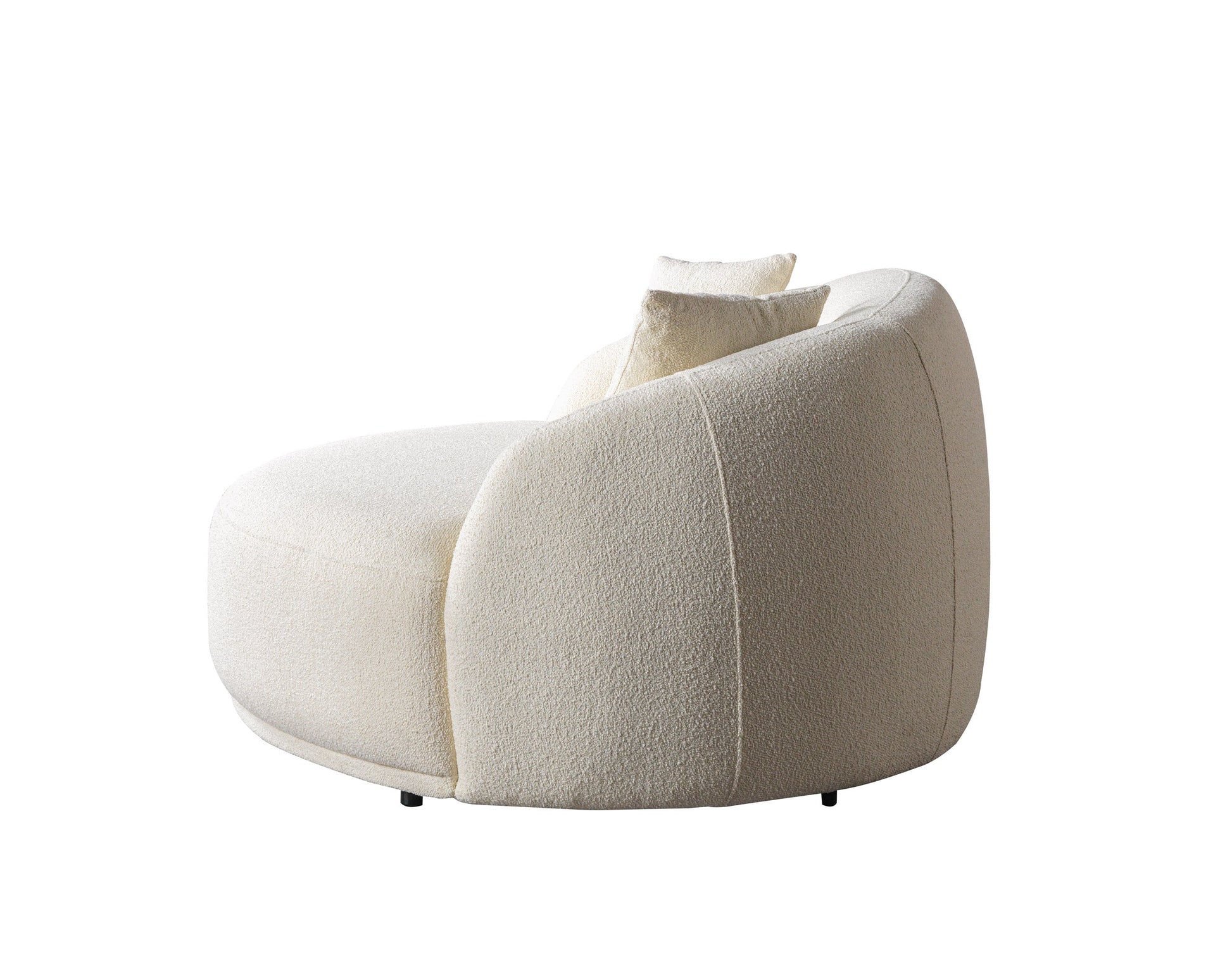 Bonita Ivory Boucle Round Sofa  71"